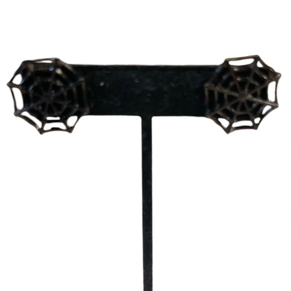 NWT 3 for $20 Black Spider Web Fashion Pierced Stud Earrings “you pick 3” - Picture 3 of 5